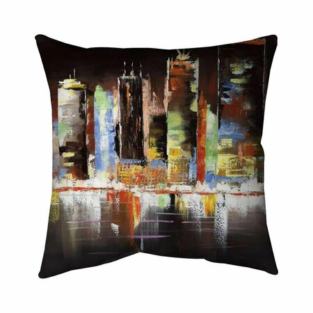 BEGIN HOME DECOR 20 x 20 in. Cityscape by Night-Double Sided Print Indoor Pillow 5541-2020-CI17